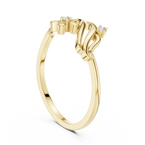 Anillo minimalista apilable con diamante de corte redondo para mujer, banda a juego de oro macizo de 14k, para regalo, compromiso, aniversario, boda - Product Image 5