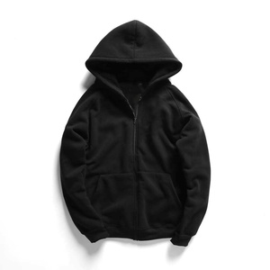 Sudadera con capucha de forro polar sólido para hombre, corte regular, transpirable, ecológica, con cremallera y logotipo personalizado, 2026 - Product Image 1