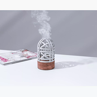 Nouvelle arrivée Craftsy Home brûleur d'encens en bois poli et métal pour chambre et bureau désodorisant
