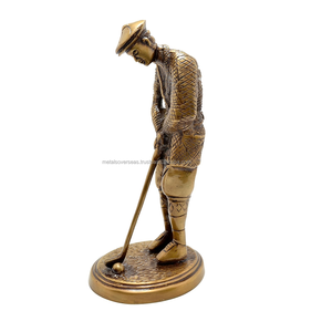 Figura de Golfista Vintage Hecha a Mano, Escultura para Decoración de Oficina u Hogar, Trofeo de Golf y Regalo de Lujo - Product Image 2