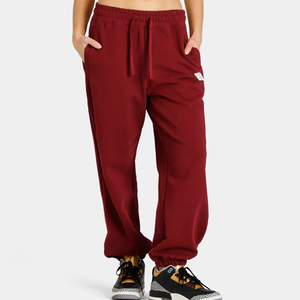 Women Red Mid Waist Drawstring <b>Harem</b> Pants Solid Color Ankle Length Casual Loose Fit Knitted Fleece Breathable Autumn Style - Product Image 2
