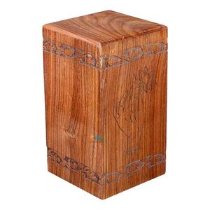 Handcrafted Natural Wood Cremation Urn Carved <b>Memorial</b> <b>Keepsake</b> <b>Box</b> for Adult Human Ashes - Product Image 2