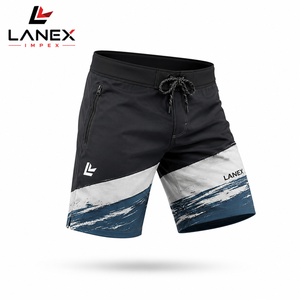 Custom <b>Men</b>’s Color Block Board Shorts Quick Dry Surf Swim <b>Trunks</b> with Zipper Pocket 4-Way Stretch Beachwear OEM ODM Factory - Product Image 1