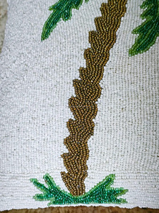 ปลอกหมอนอิงลายต้นปาล์มประดับลูกปัดสไตล์ชายหาดเขตร้อน ของตกแต่งบ้าน - Product Image 6