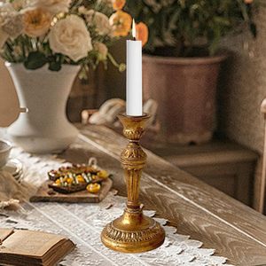 Gold Aluminium Pillar Candle Holder <b>Small</b> Desktop Candle Stand for Dinner Table Party & Living Room Decor At Export from india - Product Image 3