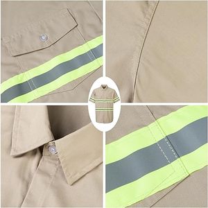 Custom Logo <b>Waterproof</b> Anti-static Short Sleeve 100% Polyester Hi Visibility Safety <b>Work</b> Shirts Wholesale Factory Cheap Price - Product Image 4