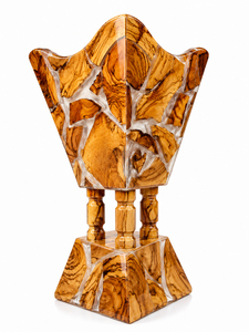 Quemador de Incienso Artesanal de Madera y Resina, Porta Bakhoor Aromático, Cuenco Decorativo para Incienso, para Uso en el Hogar, Hotel, Ramadán, Eid, MUbkhar - Product Image 1