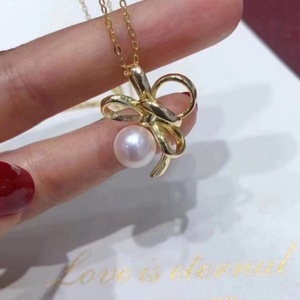 สร้อยคอจี้มุกน้ำจืดของ Huiyuan Jewelry แสงสว่างสดใส เงินแท้ พร้อมริบบิ้น ดีไซน์เต้นระบำ ความสดชื่นจากธรรมชาติ - Product Image 4