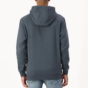 Sweat-shirt à capuche zippé noir pour homme, coupe classique, en molleton français, décontracté, avec poches avant - Product Image 2