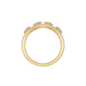 Bague croisée en or 18 carats avec diamant taille poire, alliance de mariée plaquée rhodium, sertissage en canal, bijoux pour femme - Product Image 3
