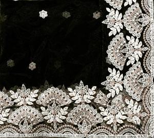 Hermosa Dupatta de Tela Negra con Diseño Indio-Pakistaní, Bordado Elegante, para Bodas, Casual, Tradicional, Ropa Femenina - Product Image 6