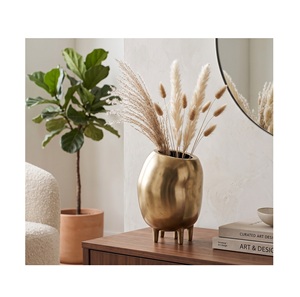 แจกันดอกไม้สุดสร้างสรรค์แจกันโลหะสีทองและสีเงินสำหรับคริสต์มาส - Product Image 1