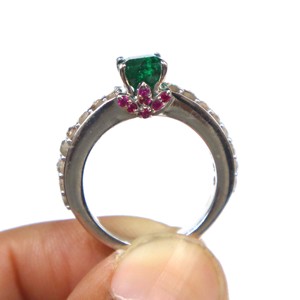 <b>Emerald</b> with Diamond Cut Gemstone <b>Ring</b> 925 Sterling <b>Silver</b> <b>Ring</b> Wholesale Natural <b>Emerald</b> Stone <b>Silver</b> <b>Ring</b> Jewelry Gift - Product Image 4