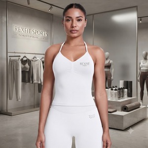 REXFIT SPORTS Nueva Camiseta Deportiva Personalizada para Mujer, Blanca, Ajustada, para Yoga y Fitness, Fabricante de Ropa Deportiva de Marca Privada - Product Image 1