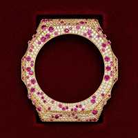 Bague de montre GA2100 entièrement sertie de rubis et de diamants pour hommes et femmes, accessoires de bijoux hip-hop