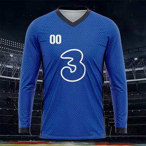 T-shirt pour homme en polyester, col en V, grande taille, manches longues, anti-rides, séchage rapide, écologique, pour la vie quotidienne - Product Image 4