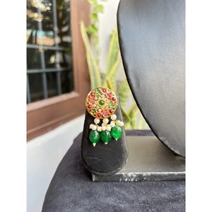 Ensemble de colliers multicolores en laiton de style indien pour femmes, bijoux ethniques indiens de qualité export. - Product Image 4