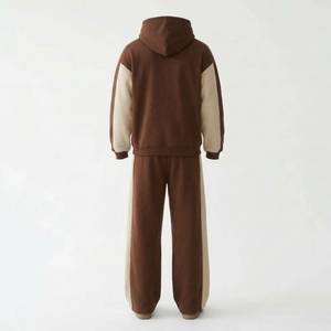 Custom Unisex Plus Size Hoodie Tracksuit Set Solid Color Pullover Sweatshirt <b>Straight</b> <b>Leg</b> <b>Pants</b> Winter Casual Wear 100% Cotton - Product Image 4
