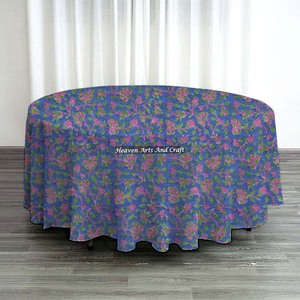 Nuevo Mantel Redondo de Diseño Vintage con Estampado, Mantel de Algodón con Estampado a Mano para Bodas, Fiestas y Eventos - Product Image 1