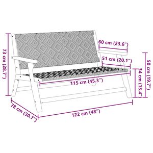 Meubles de jardin, bancs de patio noir et blanc, 48,03 x 30,71 x 28,74 pouces - Product Image 5