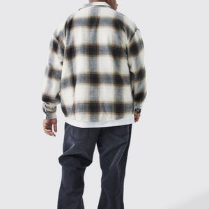 Camisa de Franela de Algodón de Primera Calidad 100% Algodón, Personalizable, Talla Grande, Informal, para Hombre, Holgada, a Cuadros - Product Image 2