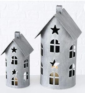 Silver <b>Star</b> Design Lantern with <b>Star</b> Cutouts for Candles Decorative Candle Holder for Holiday and Party Home Decor <b>Lighting</b> - Product Image 4