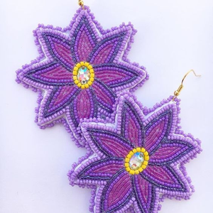 Pendientes de Aro con Cuentas Bordadas de Primera Calidad para Bodas, Fiestas, Pendientes Étnicos Personalizados, Accesorios de Joyería de Moda - Product Image 2