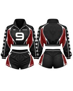 2026 TAHAD Trendy Custom Women Cropped Windbreaker Tracksuit Quarter Zip Jacket Shorts <b>Set</b> OEM Private Label Sportswear - Product Image 5