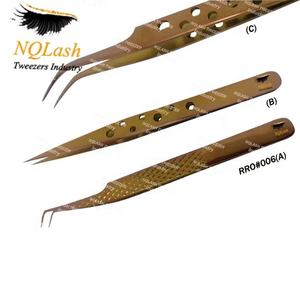 NQLASH — pinces à faux-cils lisses et personnalisés, en acier inoxydable, argent, pour extensions, vente en gros, étiquette privée, 1 pièce - Product Image 6