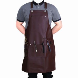 PU Leather Barber <b>Apron</b> with Adjustable Strap Leather Salon <b>Aprons</b> - Product Image 6