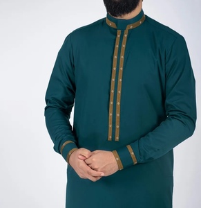 Túnica Beige para Hombre, Manga Larga, Cuello Camisero, Algodón, Largo hasta el Suelo, Ropa Modesta para Oración, Estilo de Medio Oriente, para Todas las Temporadas - Product Image 6