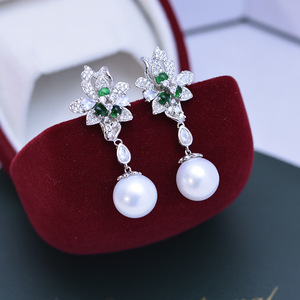 Women's Freshwater 11-12mm White Round <b>Pearls</b> <b>Earrings</b> S925 <b>Silver</b> Korean Version with Strong Light and Subtle Flaws - Product Image 2