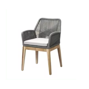 Chaise de salle à manger en rotin de qualité de style moderne, adaptée aux restaurants, meubles en bois de teck pour patio, jardin, villas, meubles de salle à manger - Product Image 3