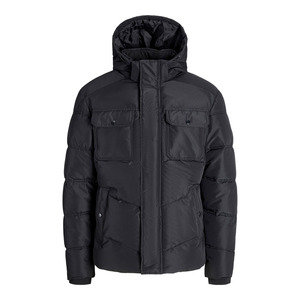 Chaqueta de Invierno para Hombre, Diseño Acolchado con Relleno de Plumón y Lona Impermeable con Capucha de Piel - Product Image 1