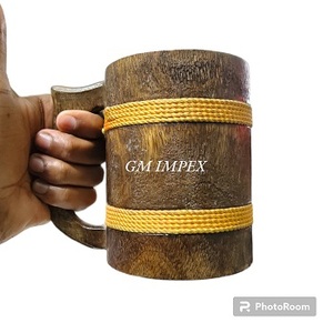 Tazas y platillos de té de madera minimalistas hechos a mano personalizados de alta calidad al por mayor cerveza copa de vino taza hecha a mano tazas y platillos - Product Image 6