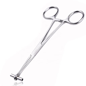 Pinza para Septum JIESIBO de 6 Pulgadas, Acero Inoxidable, con Ranuras y Extremos Abiertos, Herramienta Quirúrgica Profesional para Perforaciones Corporales, con Certificación CE e ISO - Product Image 1