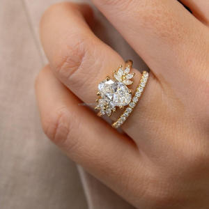 IGI/GIA Lab Grown Cut Diamond Vintage 14k jaune mariage/bague de fiançailles unisexe or blanc fin pour anniversaire fête-digne - Product Image 3