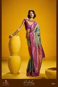 ส่าหรีผ้าไหมทอเนื้อนิ่มดีไซน์เนอร์เสื้อผ้าแบบดั้งเดิมที่มีรายละเอียดดีสำหรับงานปาร์ตี้และงานเทศกาล - Product Image 3