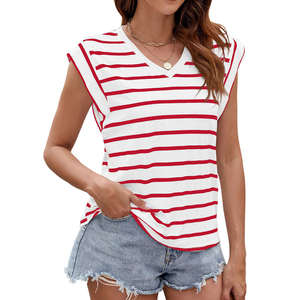 Camiseta de Mujer al por Mayor de Alta Calidad con Cuello en V, Hombros Caídos, Tallas Grandes, Apliques, 100% Fibra de Bambú Ecológica, Servicio OEM - Product Image 6