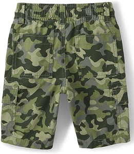 Men's Elastic Waist Drawstring Closure <b>Knee</b> Length Polyester/Cotton Casual Shorts with Cargo Pockets - Product Image 2