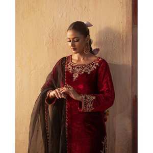 Ensemble haut et bas de soirée de créateur avec dupatta, taille 2XL - Product Image 6