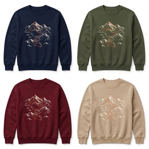 Dark Grey Heavyweight Crew neck Circuit <b>Board</b> Graphic <b>Mountain</b> Print Street wear Fashion Pullover Winter Fleece - Product Image 6