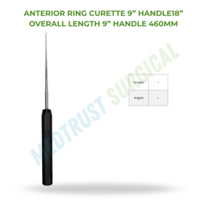 Curette annulaire antérieure 18 pouces 460 mm, instrument de chirurgie neuro-spineuse pour l'élimination des disques lombaires et le curettage tissulaire - Product Image 2