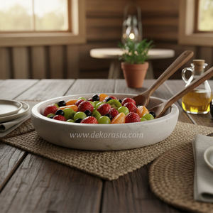 Bol de service en marbre naturel fait main, écologique, de luxe, pour les fêtes et la décoration de la maison, bol de service durable pour les aliments - Product Image 6