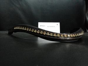 Banda de cuero para cejas con cristales de Rosa Productos Premium Horse. - Product Image 3