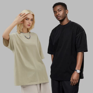 T-shirt Homme Col Rond Coupe Ample Manches Courtes Style Hip-Hop Respirant Écologique en Jersey Lourd 240g - Product Image 2