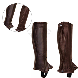 Polainas de Cuero Genuino Marrón Premium para Hombre y Mujer, Elegantes, Estilo Western, para Montar a Caballo - Product Image 4
