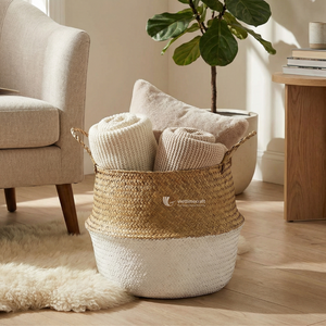 Cesta de mimbre marino, cesta plegable ecológica para plantas de interior, juguetes y ropa sucia, origen Vietnam - Product Image 2