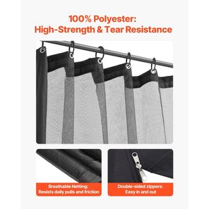 Rete di Ricambio per Gazebo 10 x 13 x 6,8 FT, Rete a 4 Pannelli Laterali per Giardino Esterno, Compatibile con la Maggior Parte dei Gazebo da Patio - Product Image 4