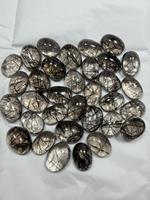 Vente en gros de pierres précieuses BU GEMS, rutile noir naturel, taille ovale, cabochon, provenant des mines du Sri Lanka, 5-12 carats, pour la fabrication de bijoux